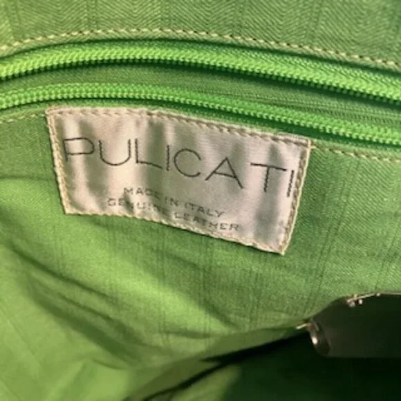 Pulicati Italian Leather bag with snakeskin handles and trim - Picture 8 of 10